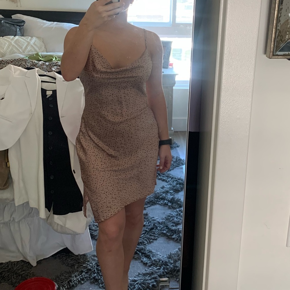 Silk pink/beige dress